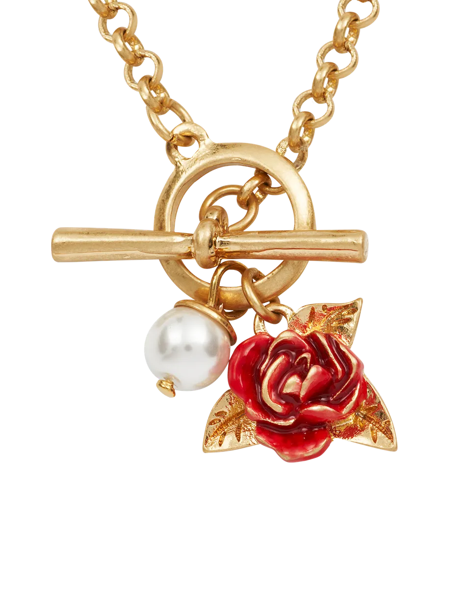 fable-england-english-rose-pearl-toggle-halskette-gold-rot-perle image 1