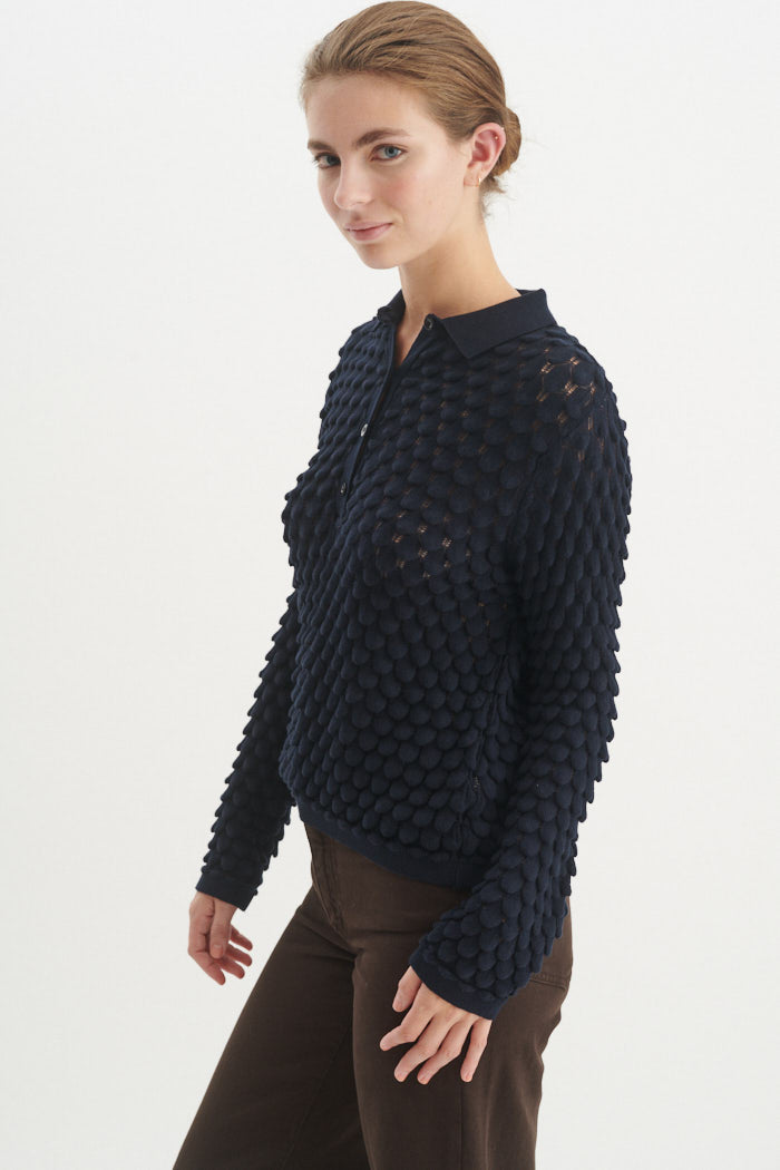 basic-apparel-cilla-polo-sweater-sky-captain-bio image 2