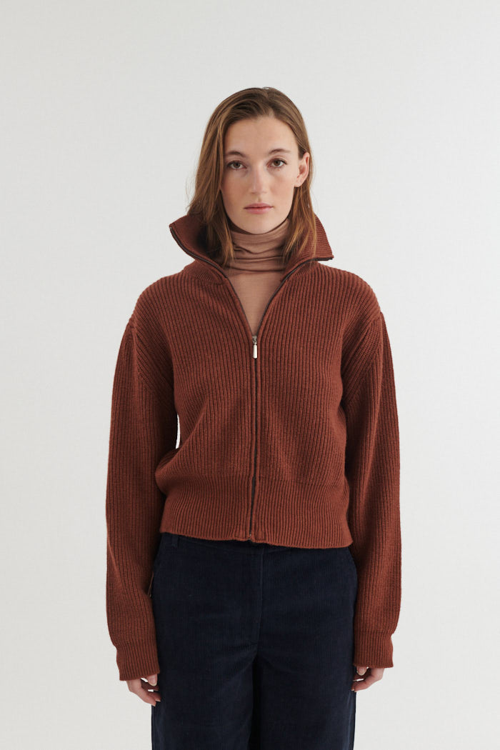 basic-apparel-cady-zip-cardigan-tortoise-shell-wolle image 1
