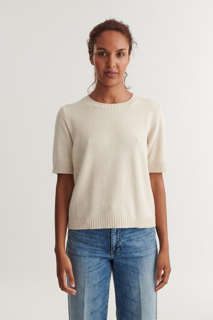 basic-apparel-cady-ss-o-neck-kurzarmpullover-natural-wolle image 1