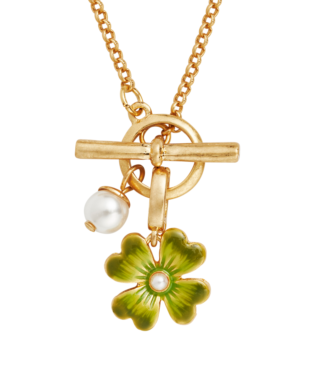 fable-england-clover-halskette-gold-kleeblatt-perle image 1