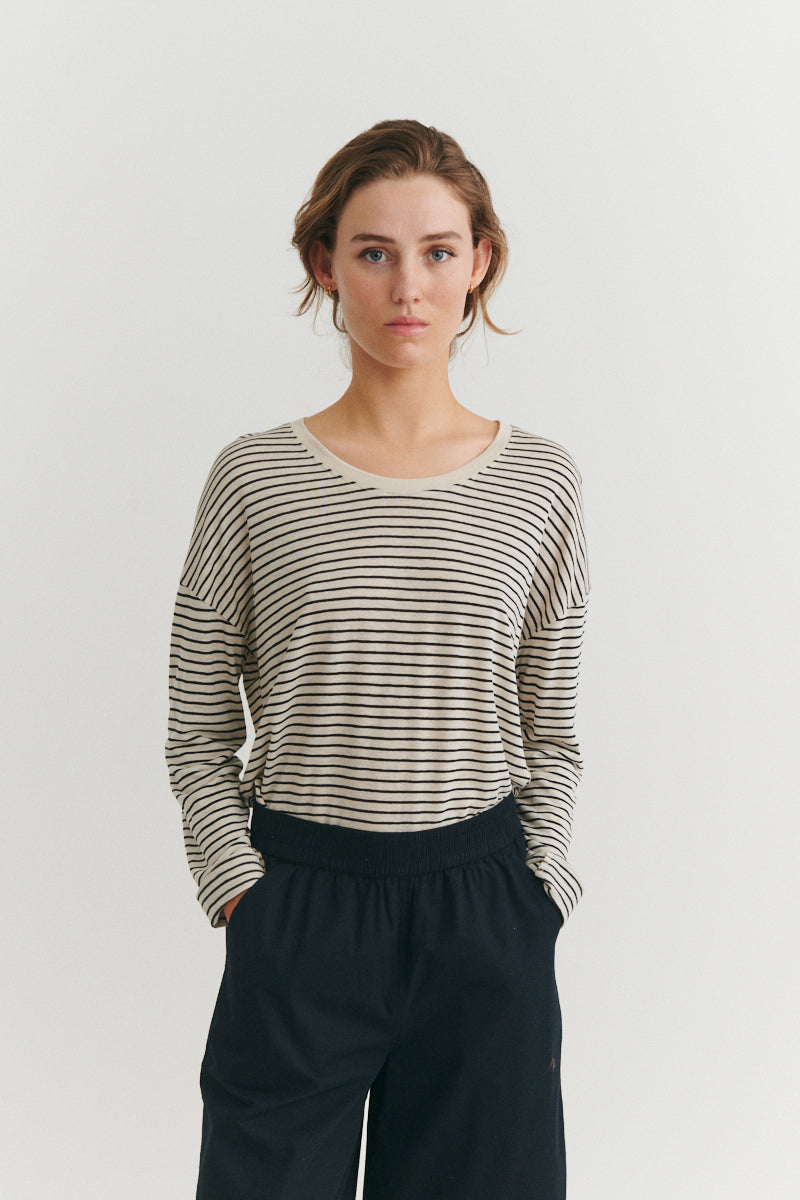 basic-apparel-ashly-langarmshirt-birch-black-leinen-mix image 1