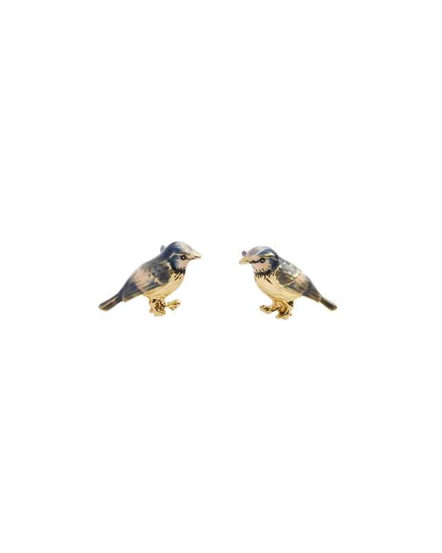 fable-england-blaumeise-ohrstecker-emaille-blau-gold-ohrringe image 1