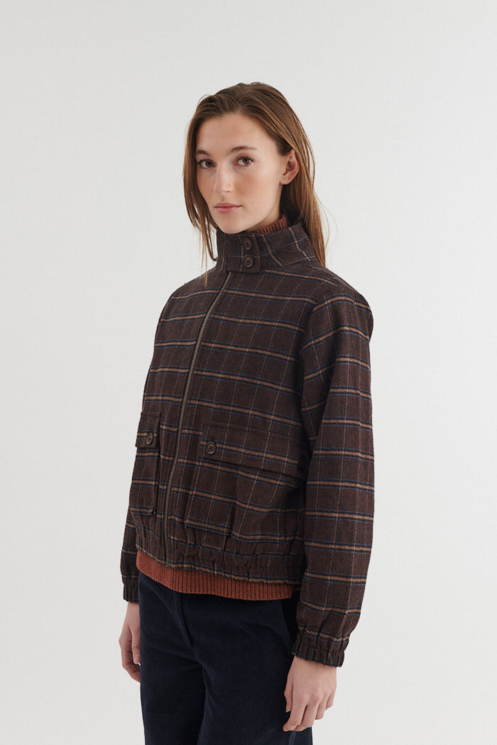 basic-apparel-misa-ba445-jacke-damen-chicory-coffee-karo-bio image 3