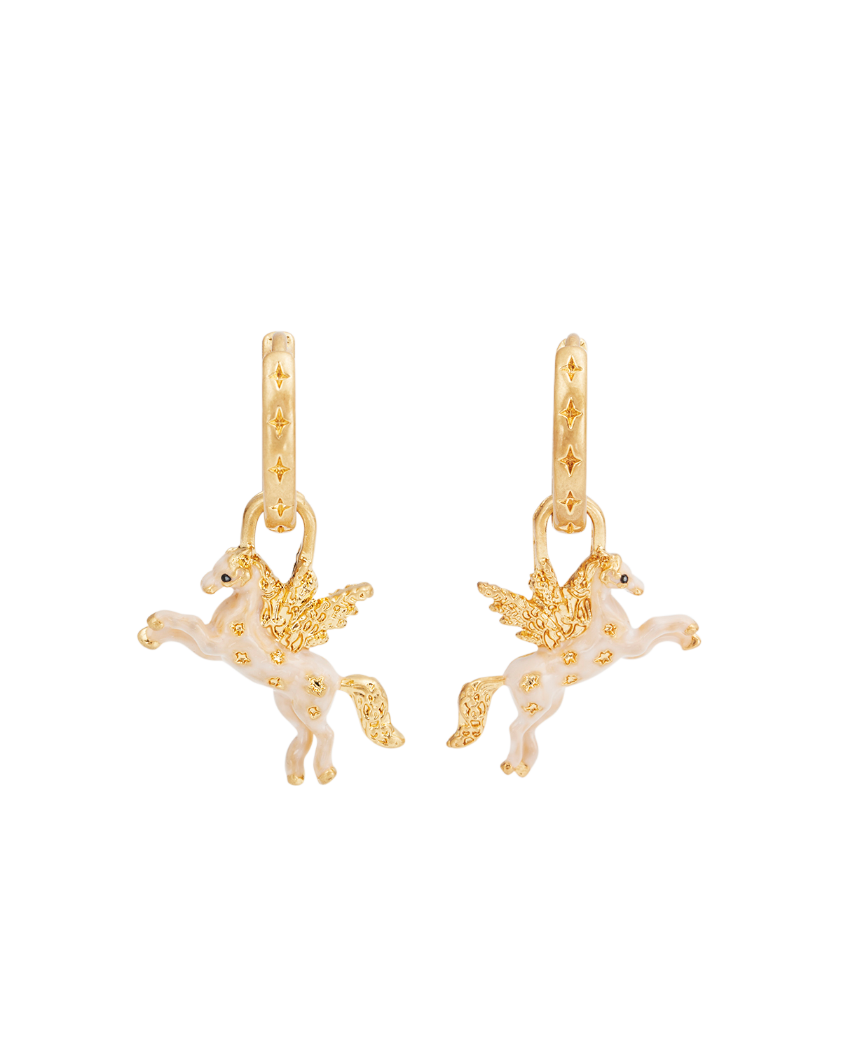 fable-england-pegasus-huggie-ohrringe-gold-wei-emaille image 1