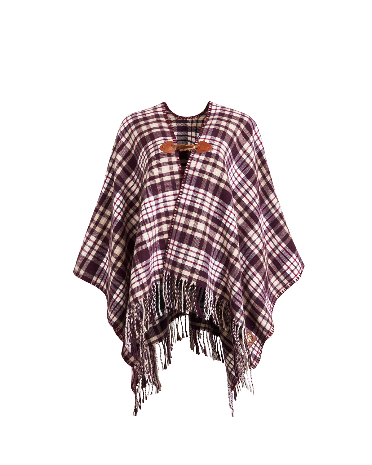 fable-england-check-cape-schal-karamell-schoko-oversize image 1