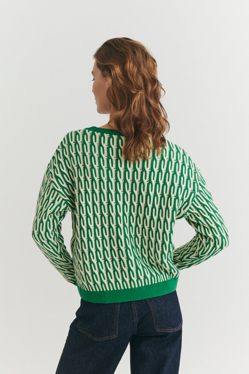 basic-apparel-minie-sweater-pullover-gr-n-wei-bio-baumwolle image 4