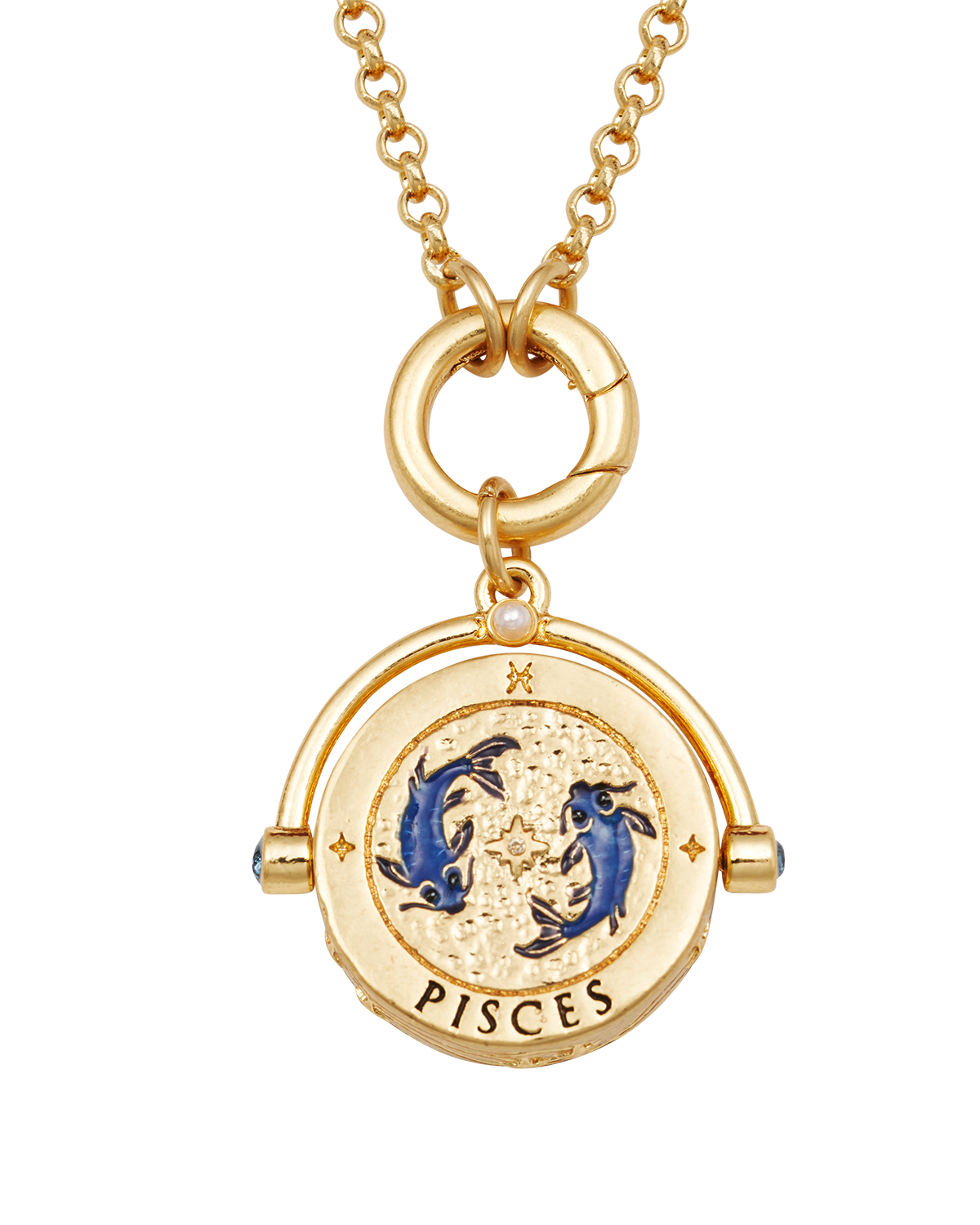 fable-england-pisces-sternzeichen-kette-gold-mit-lapis image 1