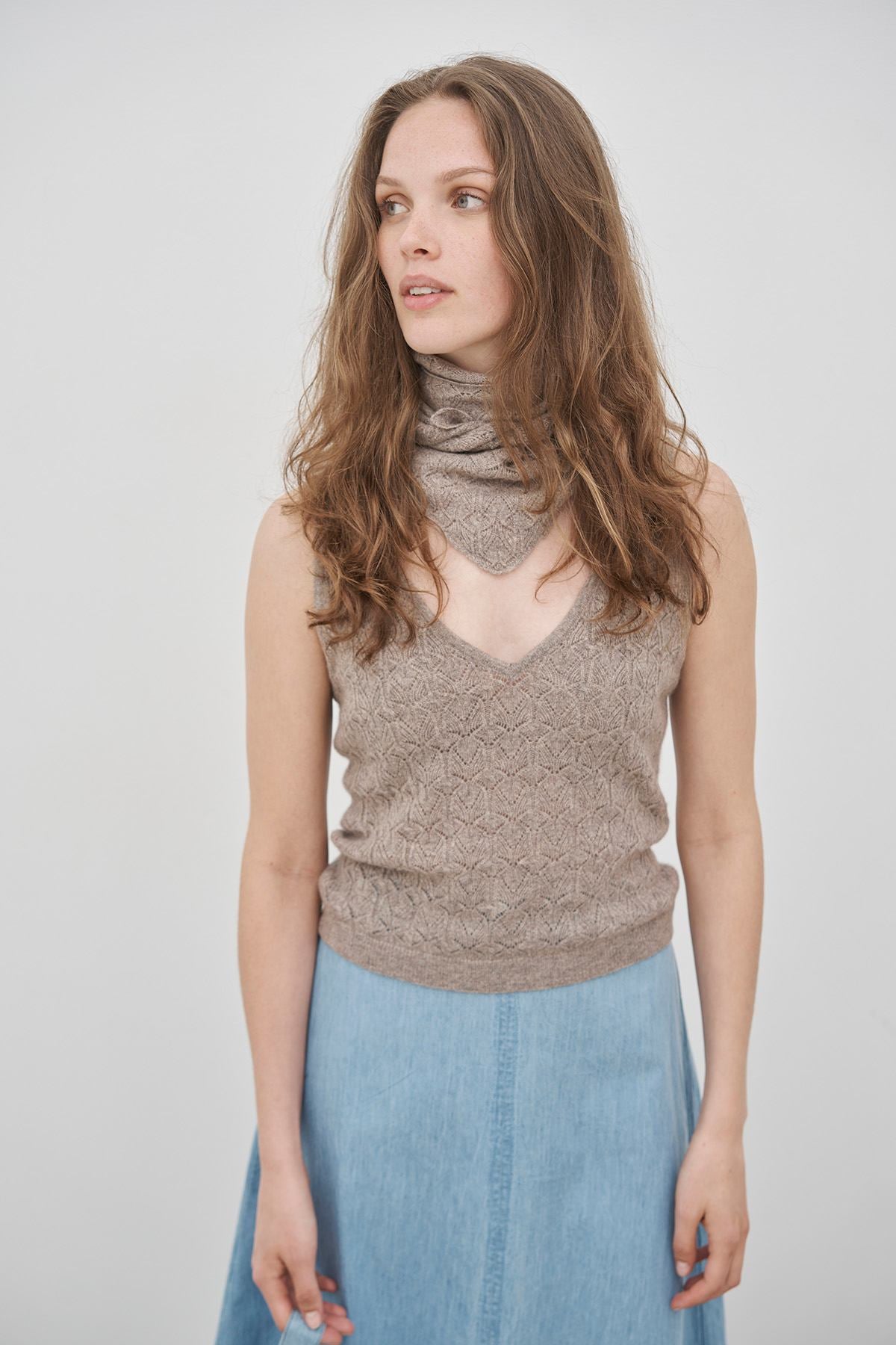 care-by-me-aja-scarf-schal-dark-sand-kaschmir image 4