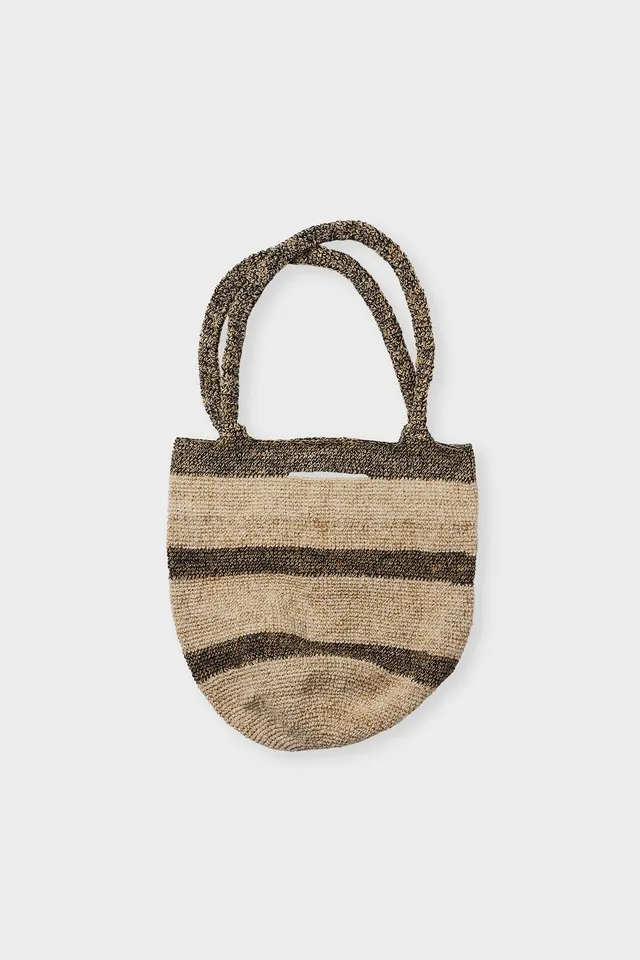 care-by-me-beach-bag-stripe-tasche-nature-black-hanf image 1