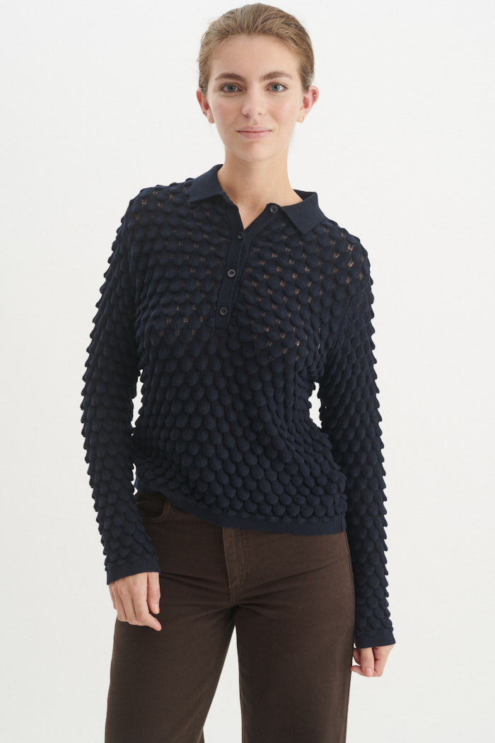 basic-apparel-cilla-polo-sweater-sky-captain-bio image 1