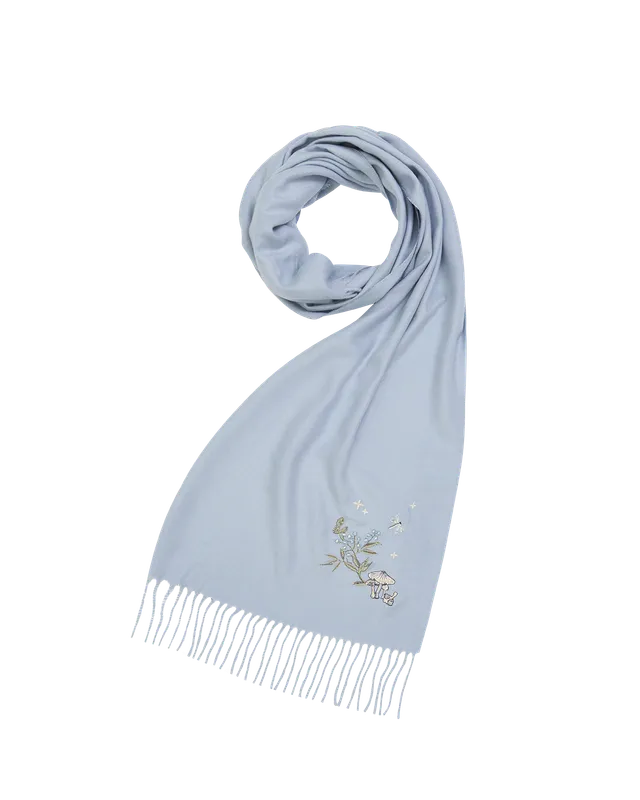 fable-england-scarves-magical-mushroom-schal-blau-bestickt image 1