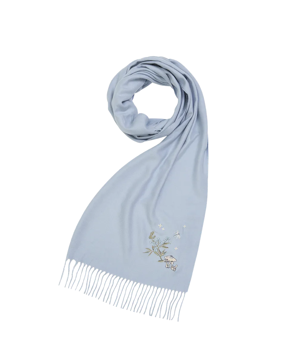 fable-england-scarves-magical-mushroom-schal-blau-bestickt image 1