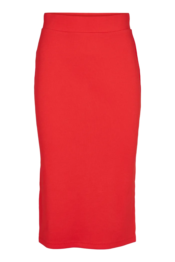 basic-apparel-ludmilla-long-skirt-high-risk-red-bio image 1
