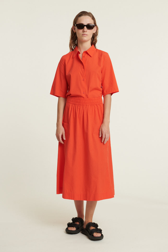 basic-apparel-silje-skirt-grenadine-damen-rock-bio-knielang image 1