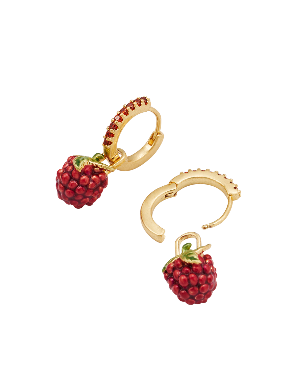 fable-england-orla-raspberry-huggie-ohrringe-gold image 5