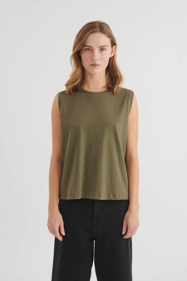 basic-apparel-raja-tank-top-army-bio-baumwolle image 1