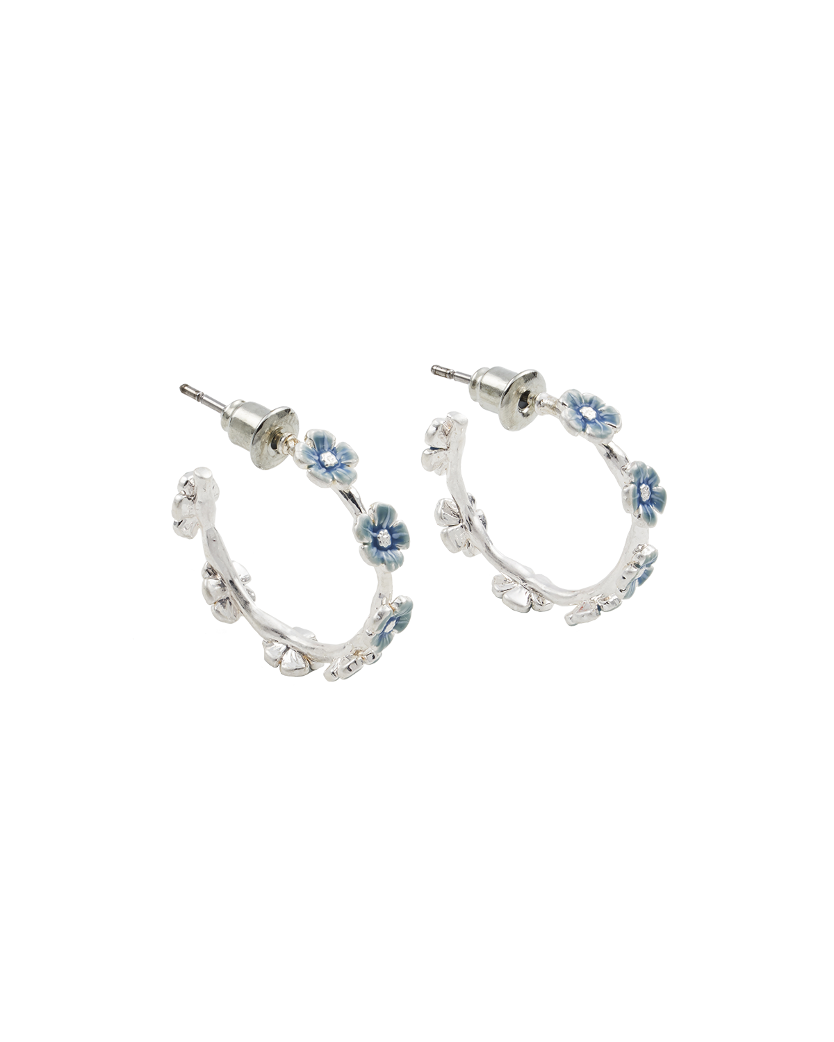 fable-england-jewellery-forget-me-not-silber-creolen-ohrringe image 1