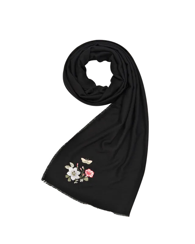 fable-england-floral-embroidered-pashmina-schal-schwarz-bestickt image 1