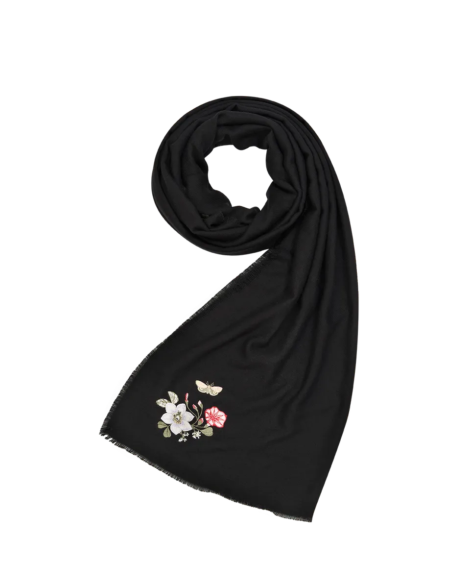 fable-england-floral-embroidered-pashmina-schal-schwarz-bestickt image 1