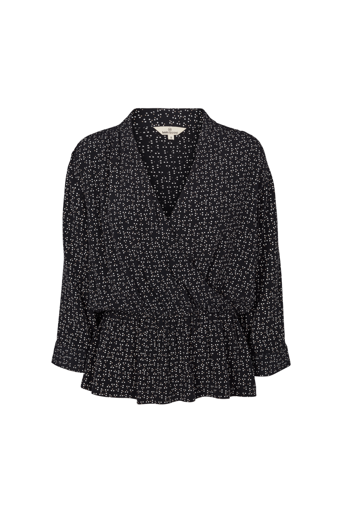 basic-apparel-laurel-bluse-pixel-print-black-viskose image 1