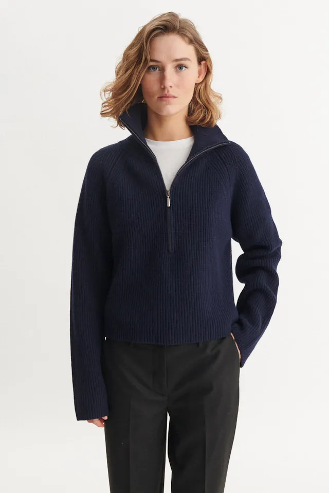 basic-apparel-cady-zip-sweater-troyer-sky-captain-wolle image 1