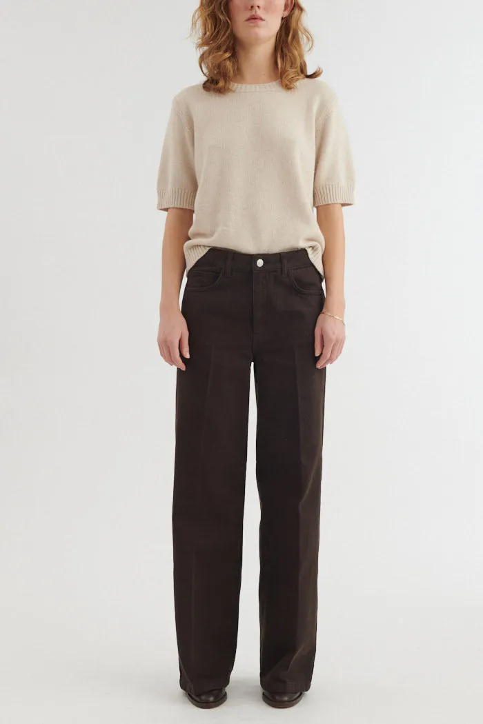 basic-apparel-enya-brown-jeans-wide-leg-chocolate-bio-denim image 1