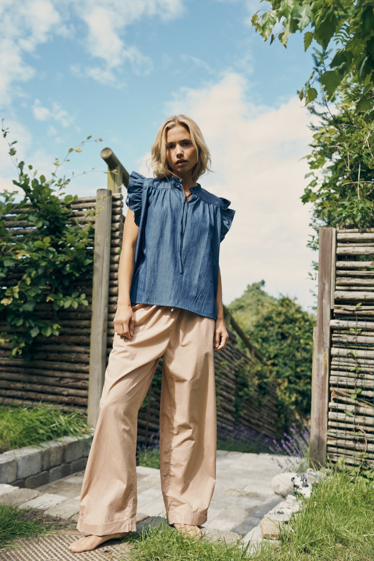care-by-me-joy-top-denim-oberteil-dunkelblau-bio-baumwolle image 3