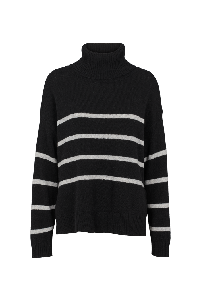 basic-apparel-lise-striped-t-neck-pullover-black-recycling image 5