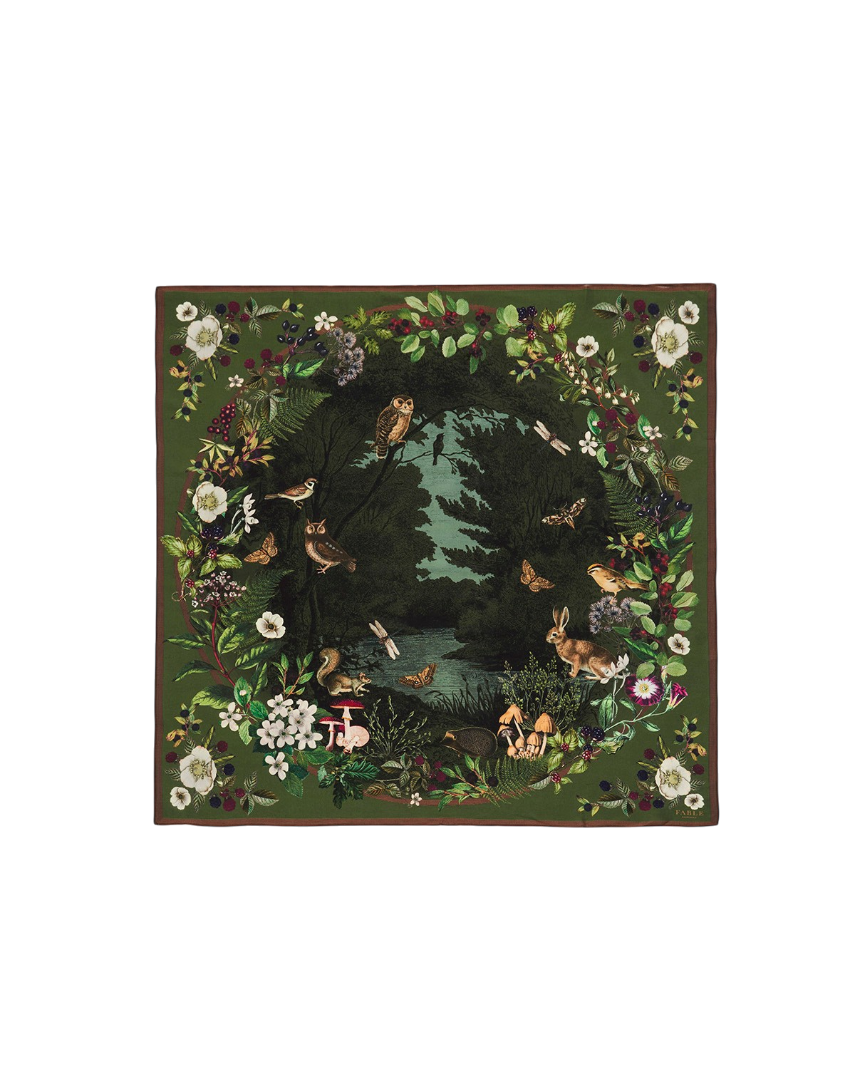 fable-england-scarves-orla-narrative-tuch-khaki-quadrat image 1