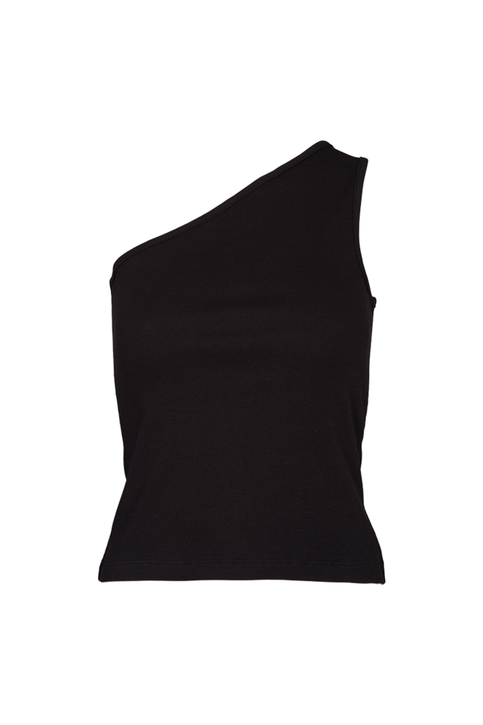 basic-apparel-ludmilla-one-shoulder-top-schwarz-bio image 1