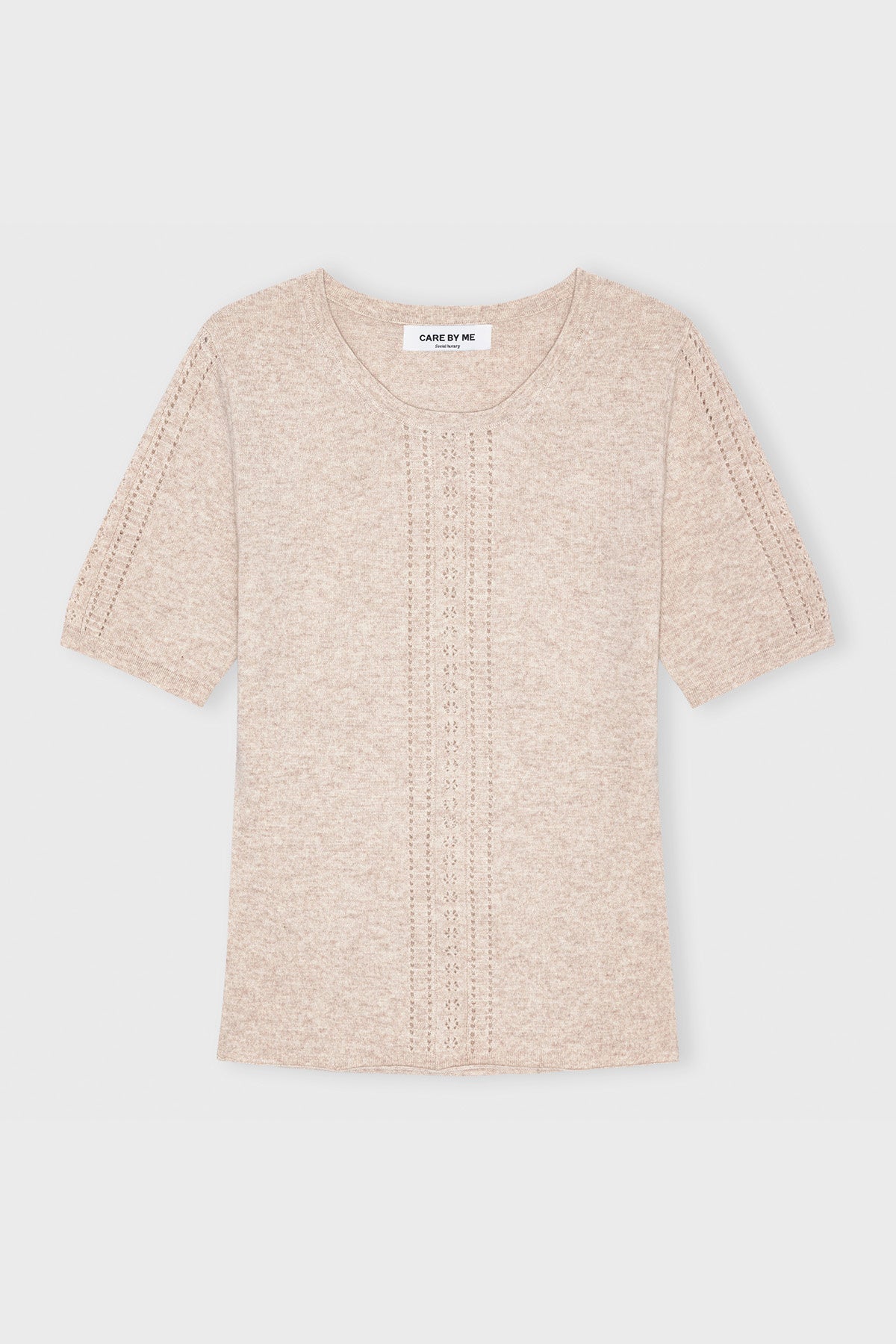 care-by-me-natacha-t-shirt-strickshirt-dusty-brown-melange-wolle-kaschmir image 2