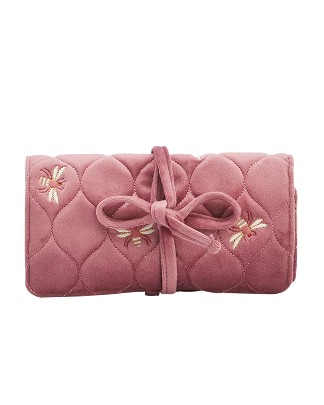 fable-england-accessories-schmuckrolle-biene-rosa-samt image 1
