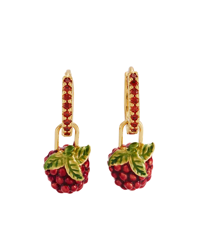 fable-england-orla-raspberry-huggie-ohrringe-gold image 1