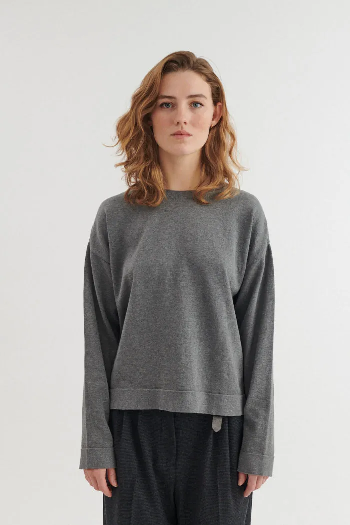 basic-apparel-kari-o-neck-pullover-grau-bio-baumwolle-oversize image 1