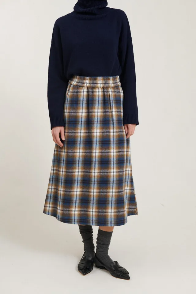 basic-apparel-tilde-skirt-midi-rock-tobacco-braun-bio image 1