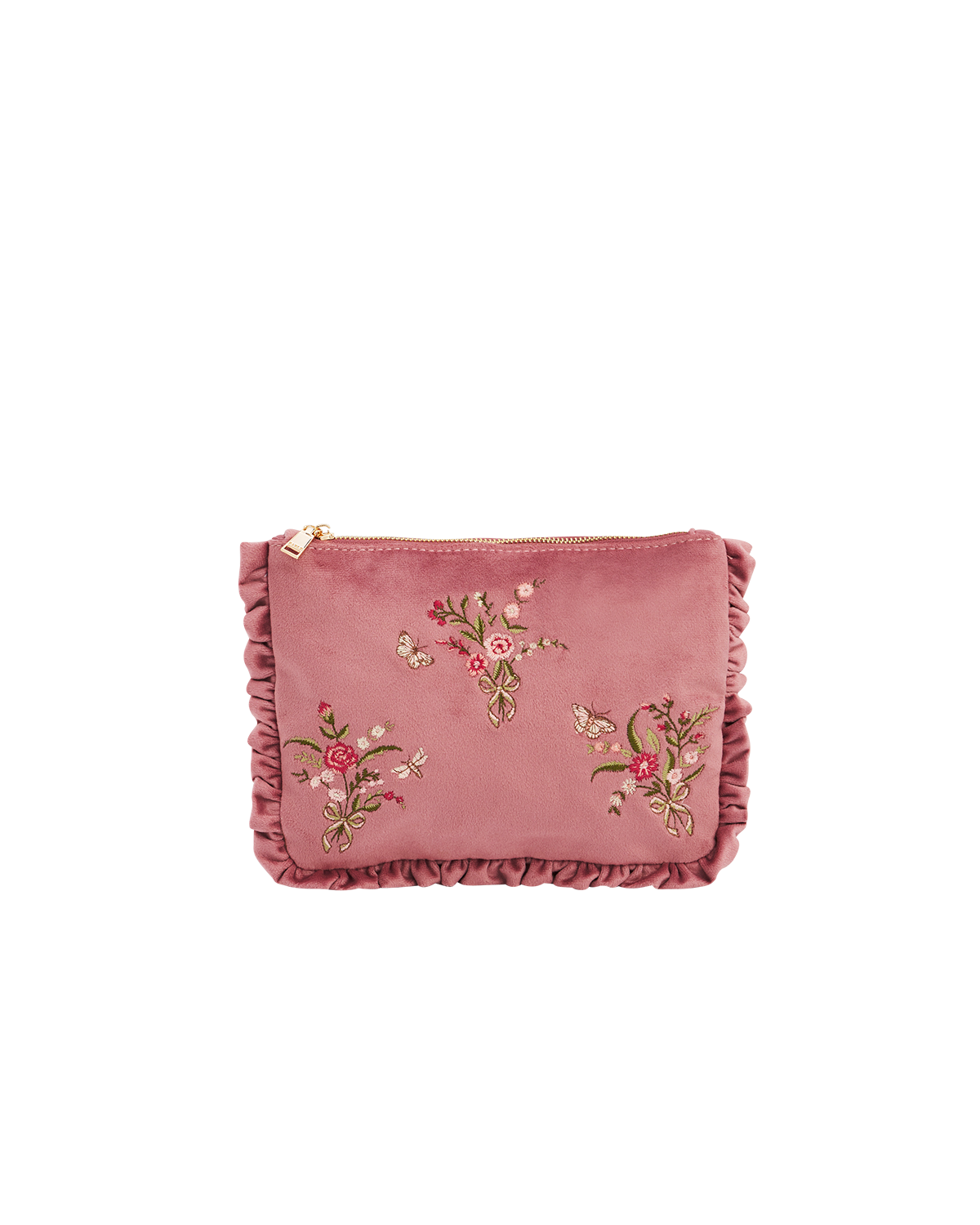 fable-england-floral-posy-pouch-rosa-samt-kosmetiktasche image 1