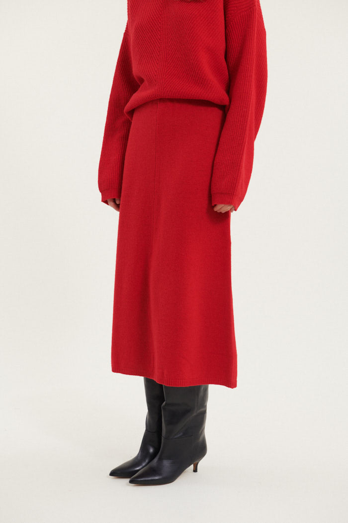basic-apparel-lise-3-4-strickrock-high-risk-red-recycelte-wolle image 1