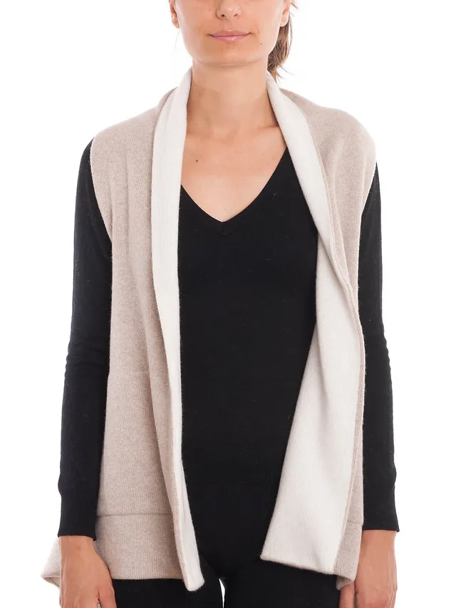 dalle-piane-cashmere-cape-bicolor-beige-creme-kaschmir image 1