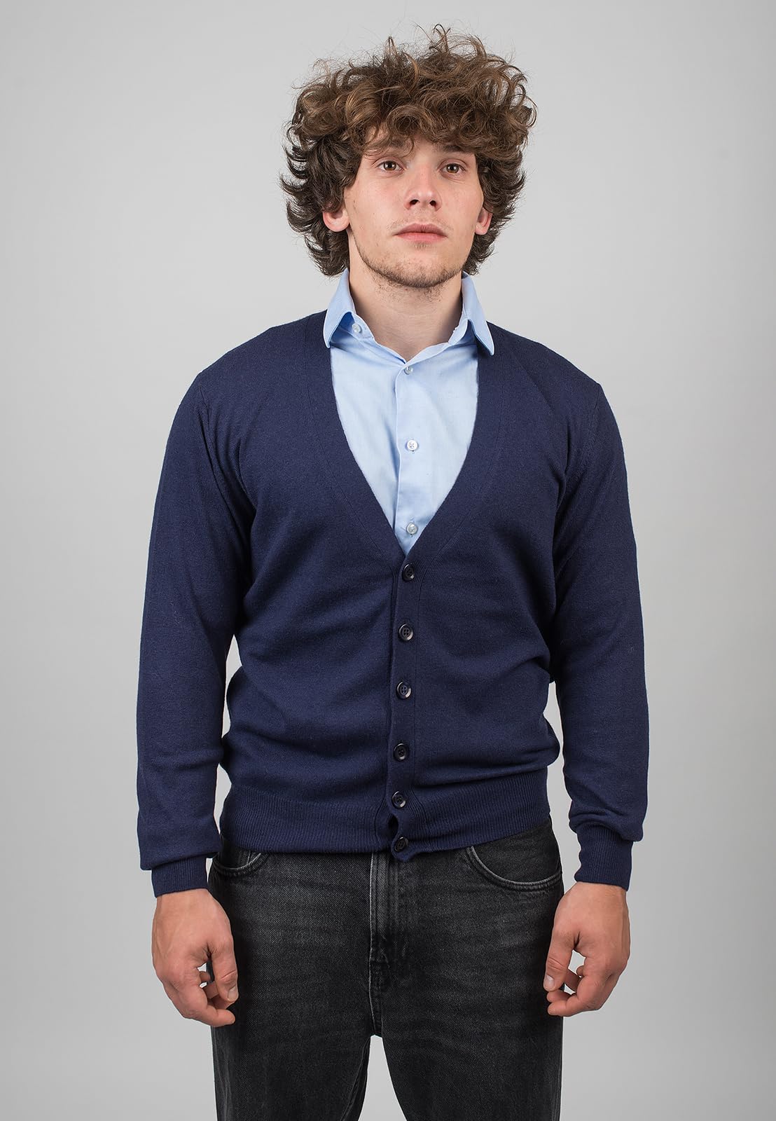 dalle-piane-cashmere-strickjacke-herren-l-blau-woll-kaschmir image 4