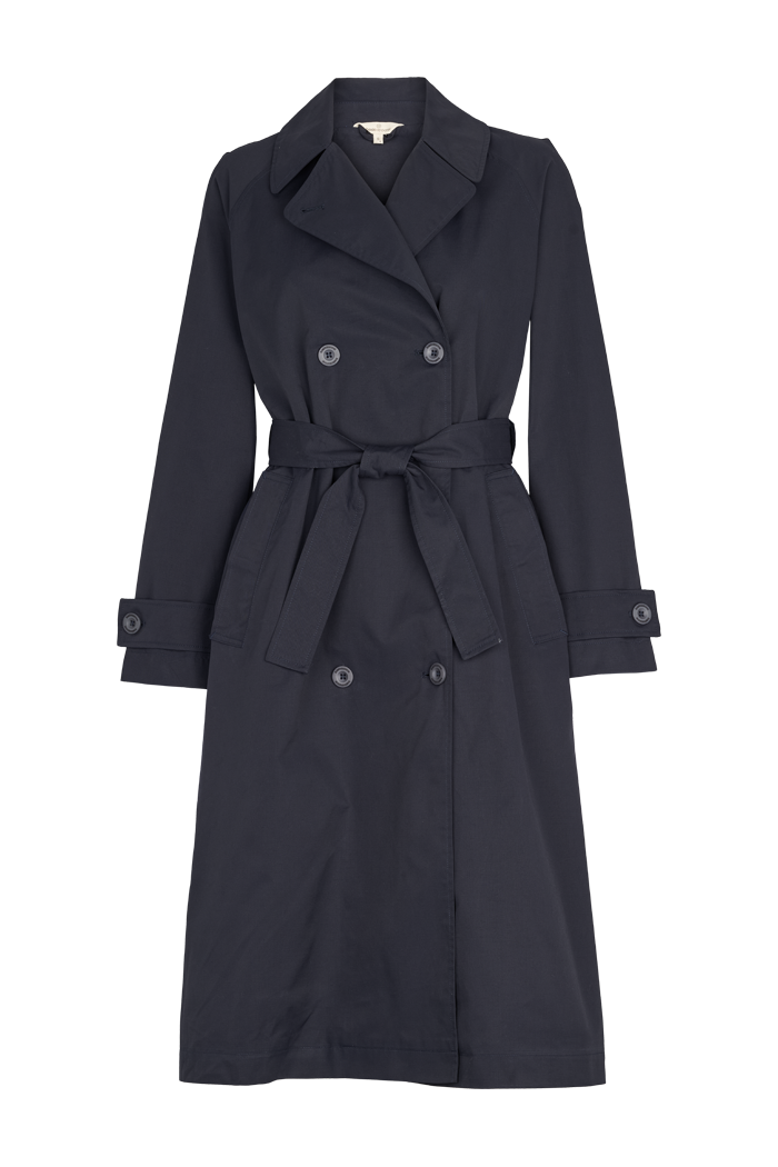 basic-apparel-gise-coat-trenchcoat-navy-baumwolle-gr-m image 1