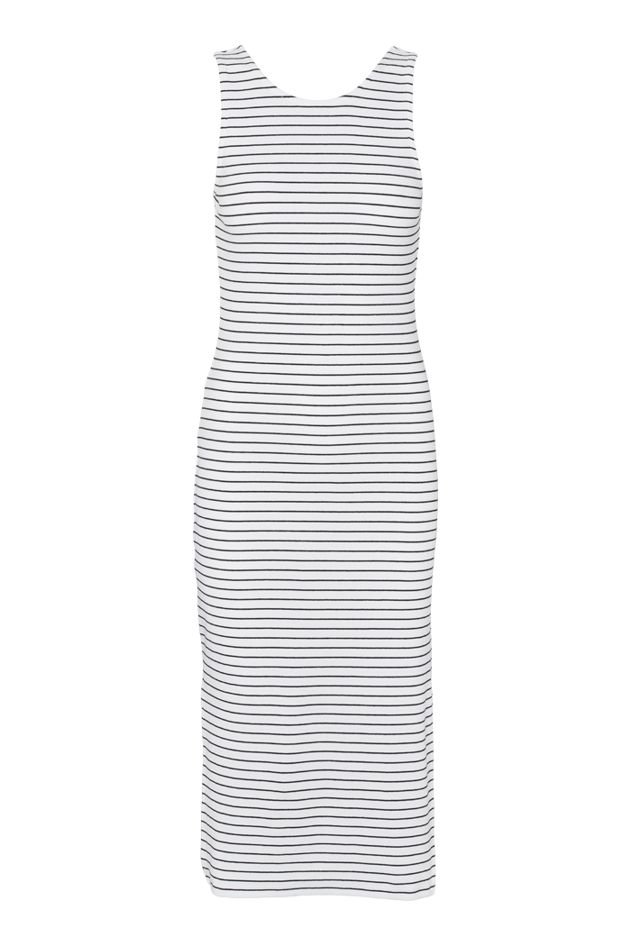 basic-apparel-ludmilla-openback-kleid-bright-white-black-bio-baumwolle image 1
