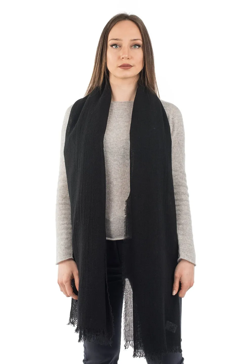 dalle-piane-cashmere-pashmina-100-kaschmir-schwarz image 1