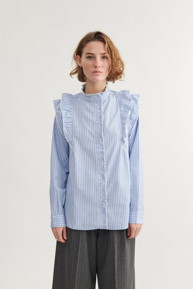 basic-apparel-silje-frill-shirt-ba430-02-bluse-riviera-gestreift image 1