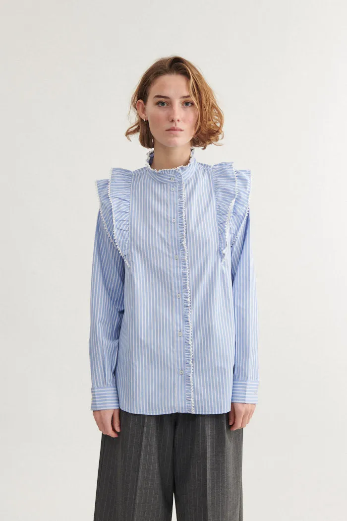 basic-apparel-silje-frill-shirt-ba430-02-bluse-riviera-gestreift image 1