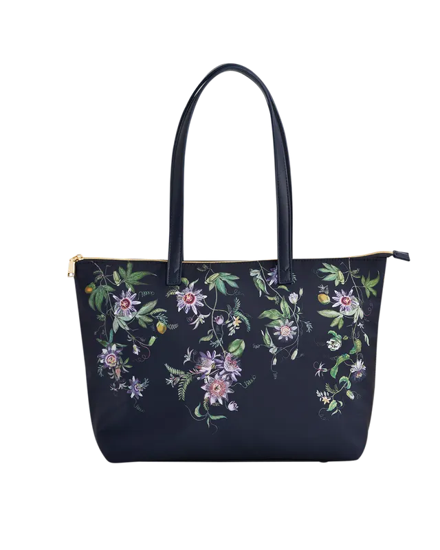 fable-england-passion-flower-tote-navy-handtasche-blumen image 1