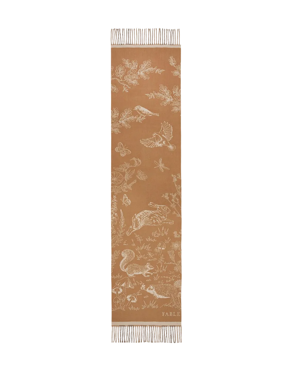 fable-england-woodland-winterschal-tan-karo-jacquard image 1