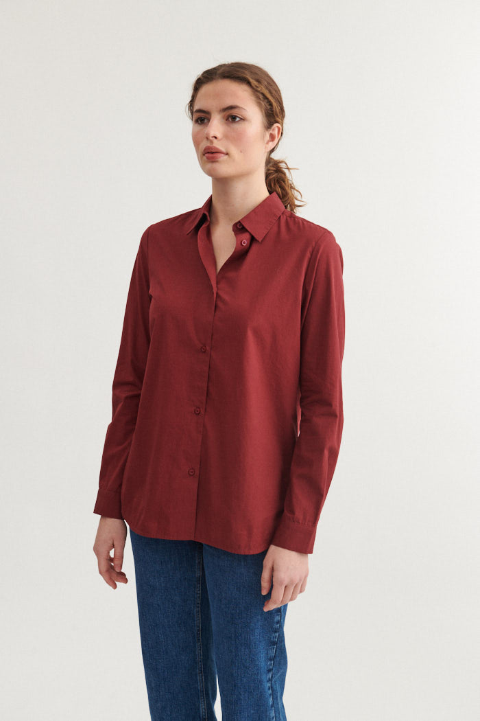 basic-apparel-vilde-classic-shirt-bluse-bordeaux-bio-baumwolle image 2