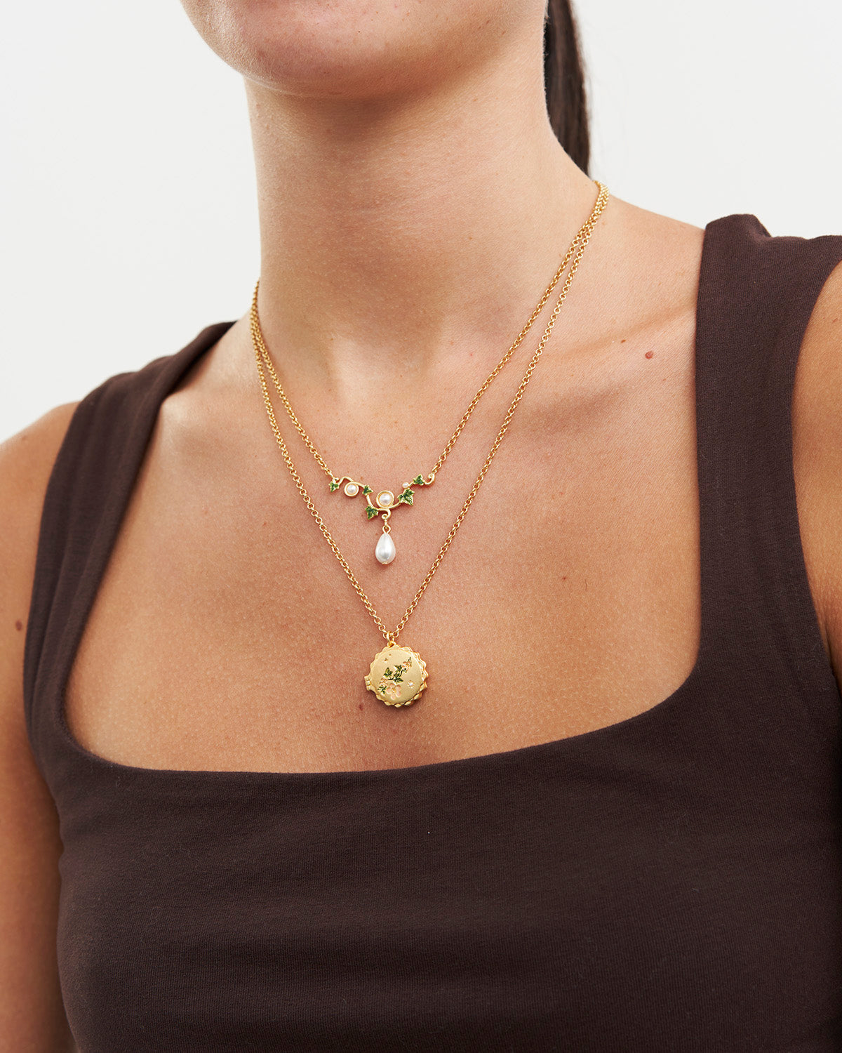 fable-england-ivy-pearl-halskette-gold-glasperle image 2