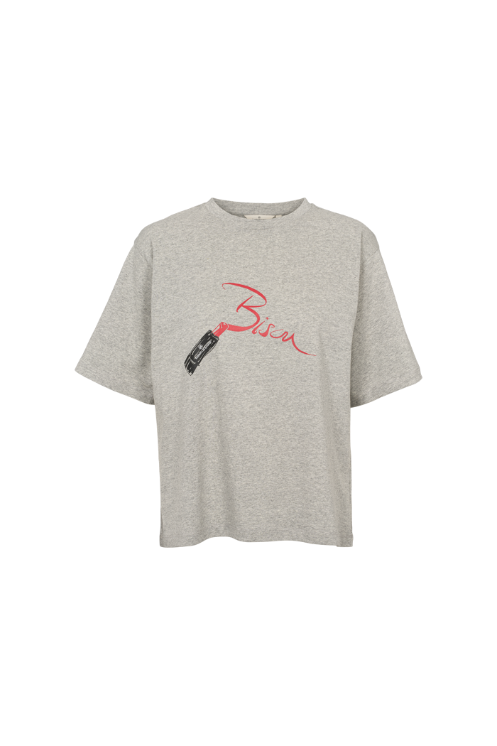 basic-apparel-raja-tee-bisou-shirt-grey-melange-oversized image 5